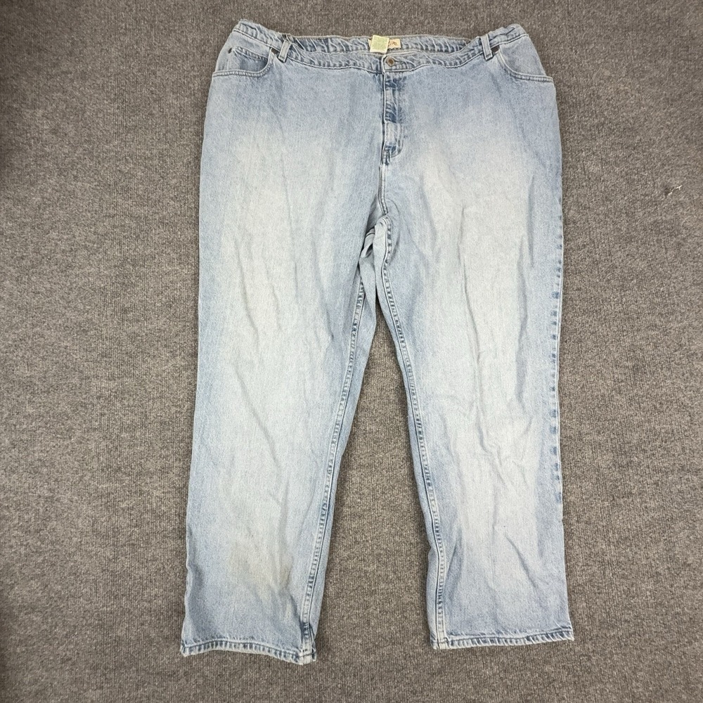 St. John's Bay Jeans Womens 30W Light Wash Blue High Rise Relaxed Straight Denim